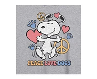 Hybrid Apparel Trendy Juniors Peanuts Dog Graphic Oversized Tee