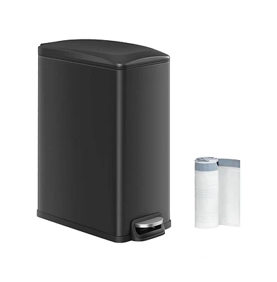 Slickblue 12.7 Gallon Garbage Can For Narrow Spaces With Soft-close Lid