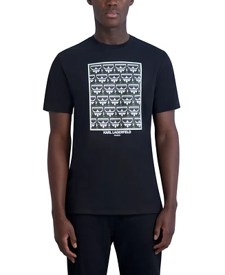 Karl Lagerfeld Paris Men's Multiplied Kocktail Square Logo Graphic T-Shirt