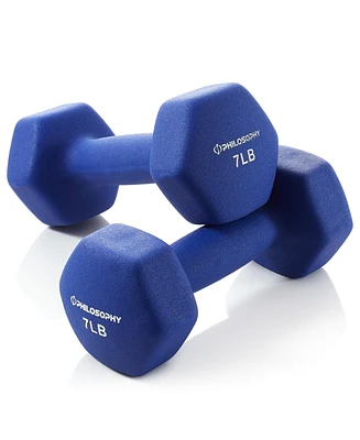 Philosophy Gym Neoprene Dumbbell Hexagon Hand Weights, lb Pair