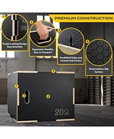 Philosophy Gym 3 in 1 Non-Slip Wood Plyo Box, 24" x 20" x 16", Black, Jump Plyometric Box for Training and Conditioning