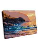 Ideyka Painting by Numbers kit Evening glow of the waves