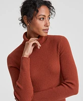 Charter Club Women's 100% Cashmere Turtleneck Midi Sweater Dress, Created for Macy's