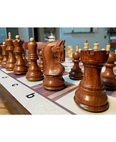 Bobby Fischer Zagreb Chess Pieces, Acacia and Boxwood, 3.75 in. King