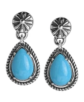 American West Jewelry Sterling Silver Gemstone Drop Earrings