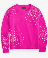 Charter Club Women's Cashmere Sequin Embellished Crewneck Sweater, Created for Macy's