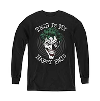 Batman Boys Youth Maniacal Spiral Long Sleeve Sweatshirt