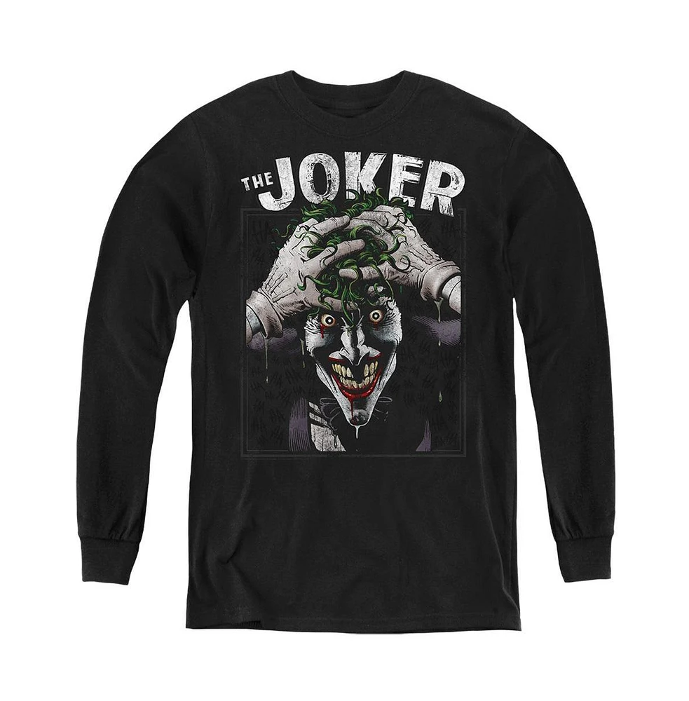 Batman Boys Youth Crazed Joker Long Sleeve Sweatshirt