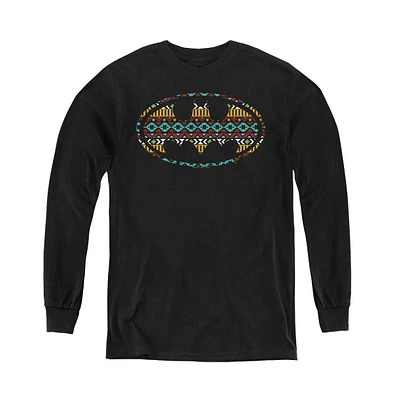 Batman Boys Youth Aztec Fill Long Sleeve Sweatshirt