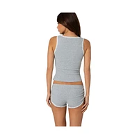 Edikted Women's Kadence lace trim tank top - Gray