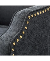 Hulala Home Orphne Contemporary Armchair with Solid Wood Legs