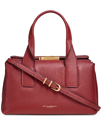Donna Karan Amagansett Soft-Rolled Leather Satchel with Sculpted Magnet Closure