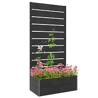 Outsunny Raised Garden Bed with Trellis for Climbing Plants & Vines,