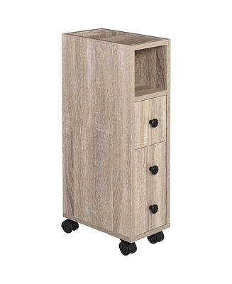 kleankin Small Design Bedroom Ample Storage Space Sleek Wheel,