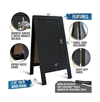 Hbcy Creations Magnetic A-Frame Chalkboard Deluxe Set / Outdoor Sidewalk Sign Large 40" X 20"