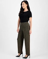 Ak Anne Klein Petite Pull-On Wide-Leg Knit Pants