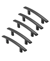 Cauldham Pack Solid Kitchen Cabinet Arch Pulls Handles (3" Hole Centers) - Modern Curved Drawer/Door Hardware - Style M242