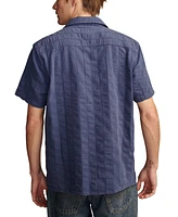 Lucky Brand Men's Solid Seersucker Short Sleeve Shirt