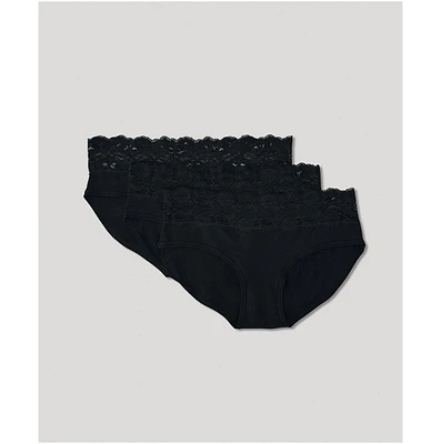 Pact Women's Lace Waist Brief 3-Pack