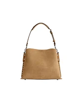 Coach Willow Leather with Rivets Shoulder Bag