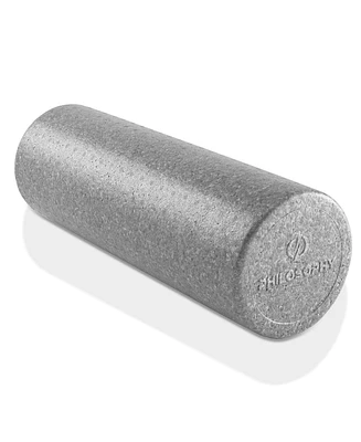 Philosophy Gym 18" High-Density Foam Roller for Exercise, Massage, Muscle Recovery - Round, Gray