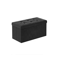 Slickblue Storage Ottoman, Foldable Velvet Bench, 2 Extra Boxes, for Entryway, Living Room, Bedroom