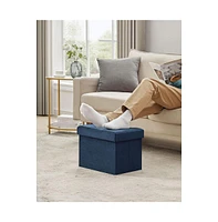 Slickblue Small Storage Ottoman, Foldable Velvet Box, Chest, Foot Rest, for Living Room, Bedroom