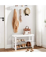 Slickblue White 3-tier Wicker Shoe Storage Rack