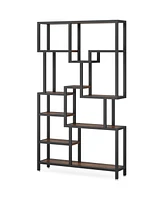 Tribesigns 7 Tier Bookshelf, 70.9" Industrial Bookcase Etagere Bookshelves, Wood Tall Book Shelves Open Display Storage Shelf with Metal Frame for Liv