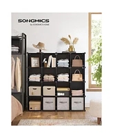Slickblue Space Saving 16-Cube Plastic Shoe Storage Organizer Units, Modular Cabinet, Ideal