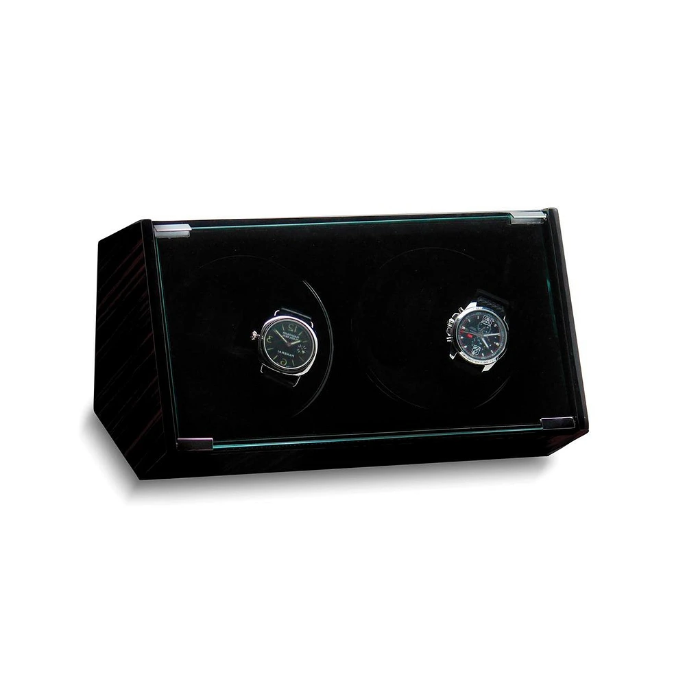 Diamond2Deal Rotations High Gloss Door Velveteen Lined Wood Composite Watch Winder