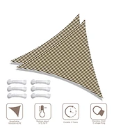 2 Pack 28 Ft 97% Uv Block Triangle Sun Shade Sail Hdpe Canopy Outdoor Backyard