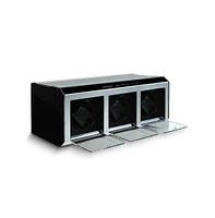 Diamond2Deal Silver-tone Metal Acrylic Doors Lined Led-Lighted Triple Watch Winder