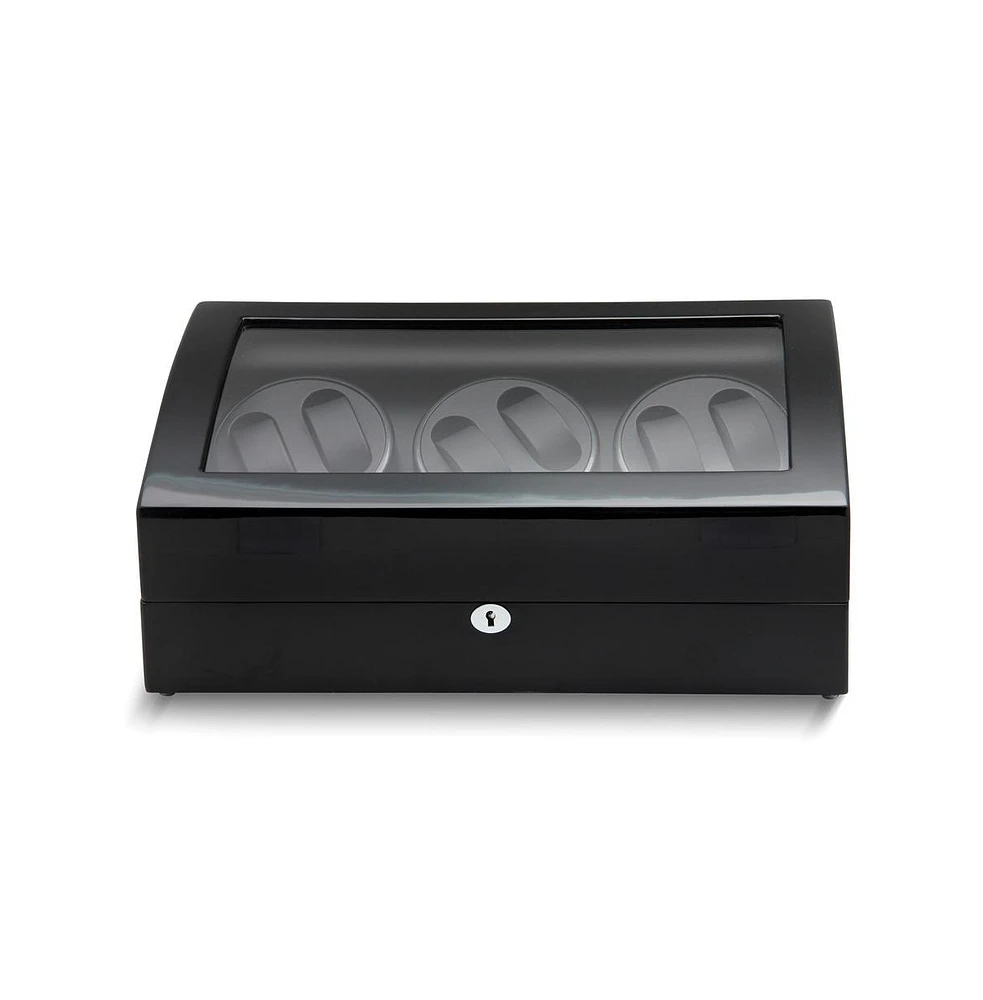 Diamond2Deal High Gloss Acrylic Window Lined Locking Wooden Watch Winder