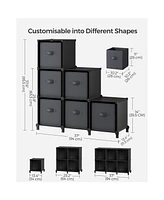 Slickblue Cube Storage Organizer with Boxes, Customizable Shape, Bedroom, Living Room-6 Cubes