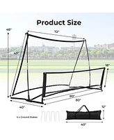 Costway 2-in-1 Portable Soccer Trainer with Carrying Bag to Enhance Soccer Passing Skill