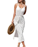 Cupshe Women's Crochet Tassel Tie Cover-Up Beach Dress