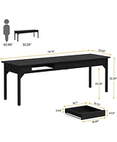 Tribesigns 78.7" Extra Long Computer Desk, Double Desk with 2 Drawers, Two Person Desk Large Executive Office Desk, Writing Table Study Desk for Home