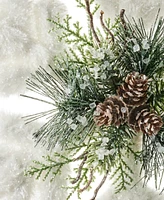 Holiday Lane Northern Holiday White & Green Snowflake Tree Topper, Created for Macy's