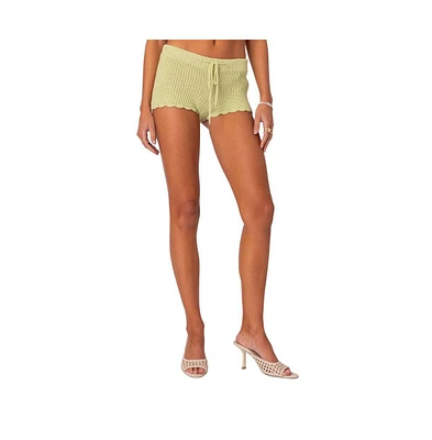 Edikted Women's Danika Crochet Shorts