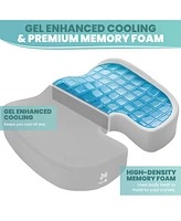 Node Gel-Enhanced Memory Foam Seat Cushion, Velour Ergonomic Orthopedic Comfort Pad, Ideal Pillow for Office Desk Chair, Wheelchair, Car & Truck