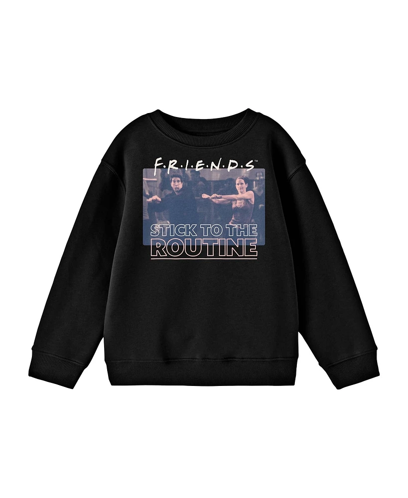 Friends Boys Tv Show Stick To The Routine Black Long Sleeve Shirt