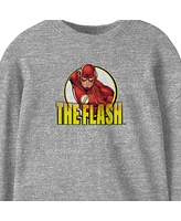 The Flash Boys Dc Comics Youth Athletic Heather Gray Long Sleeve Shirt