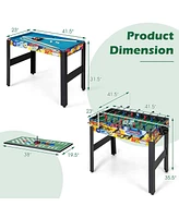Costway 12-in-1 Combo Game Table Set with Foosball Air Hockey Pool Ping Pong Chess Bowling