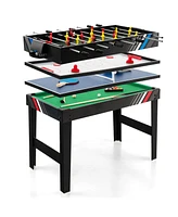 Costway 4-in-1 Combo Game Table 49" Foosball with Pool Billiards Air Hockey Table Tennis