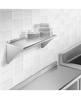 Gridmann 14" x 36" Nsf Stainless Steel Kitchen Wall Mount Shelf w/ Backsplash