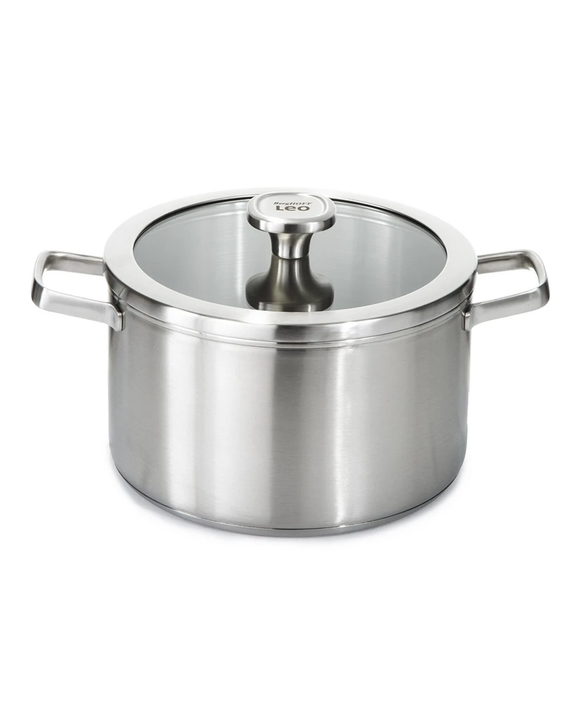 BergHOFF Graphite Recycled 18/10 Stainless Steel Stockpot 10", 6.3qt. With Glass Lid