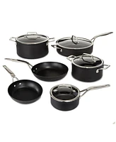 BergHOFF Essentials 10Pc Non-stick Hard Anodized Cookware Set With Glass lid, Black