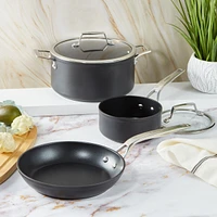 BergHOFF Essentials Non-stick Hard Anodized 10" Stockpot 5.3qt. With Glass Lid, Black