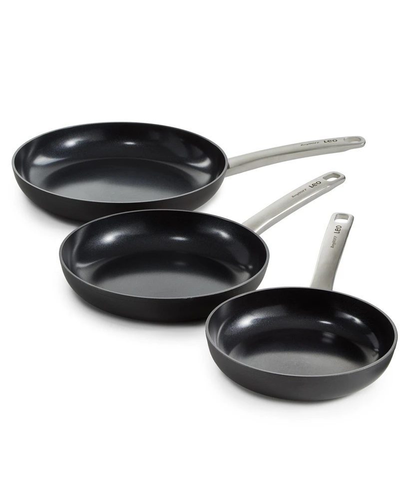 BergHOFF Graphite 3Pc Non-stick Ceramic Frying Pan/Skillet Set